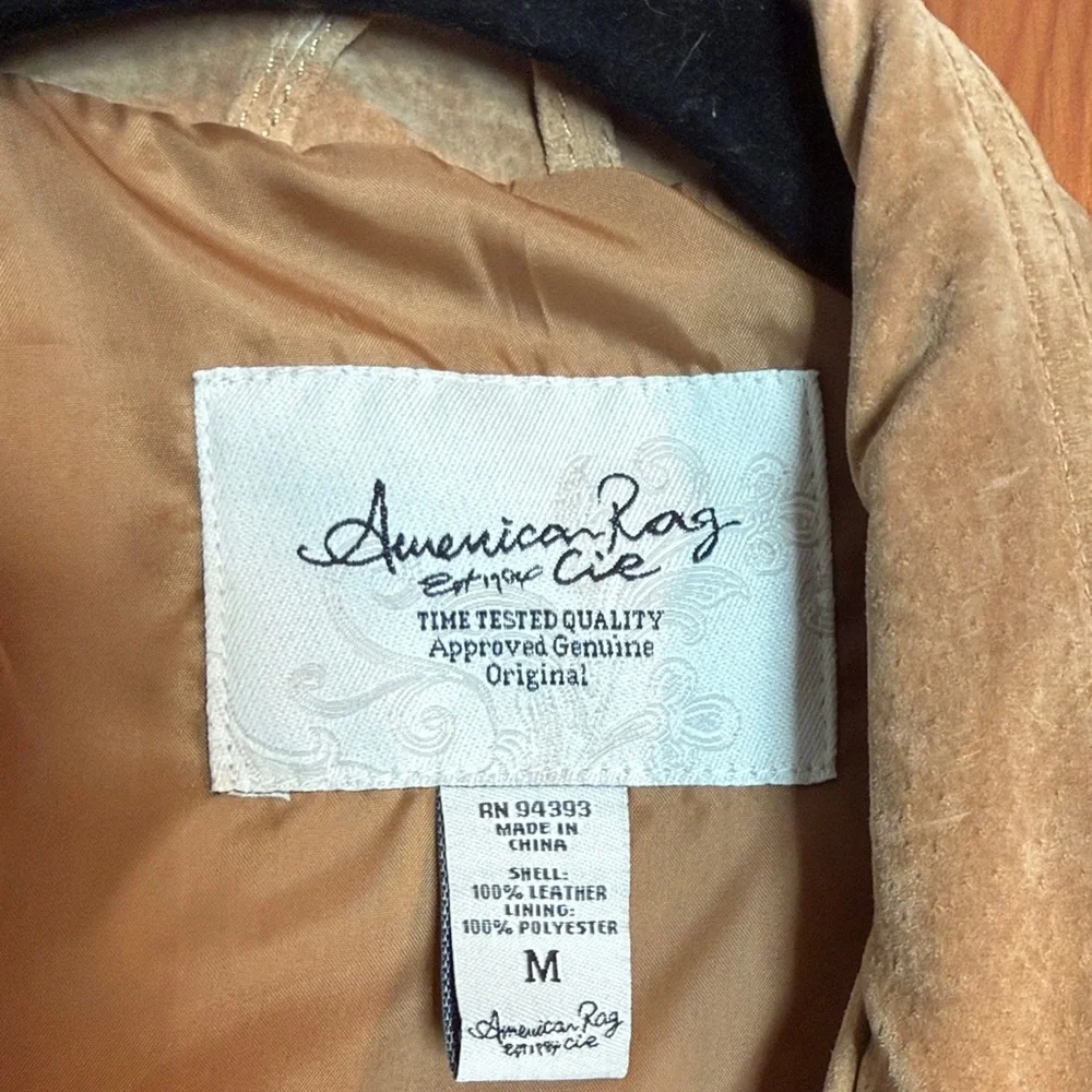 American Rag Light Brown Suede Leather Jacket - Picture 2 of 9